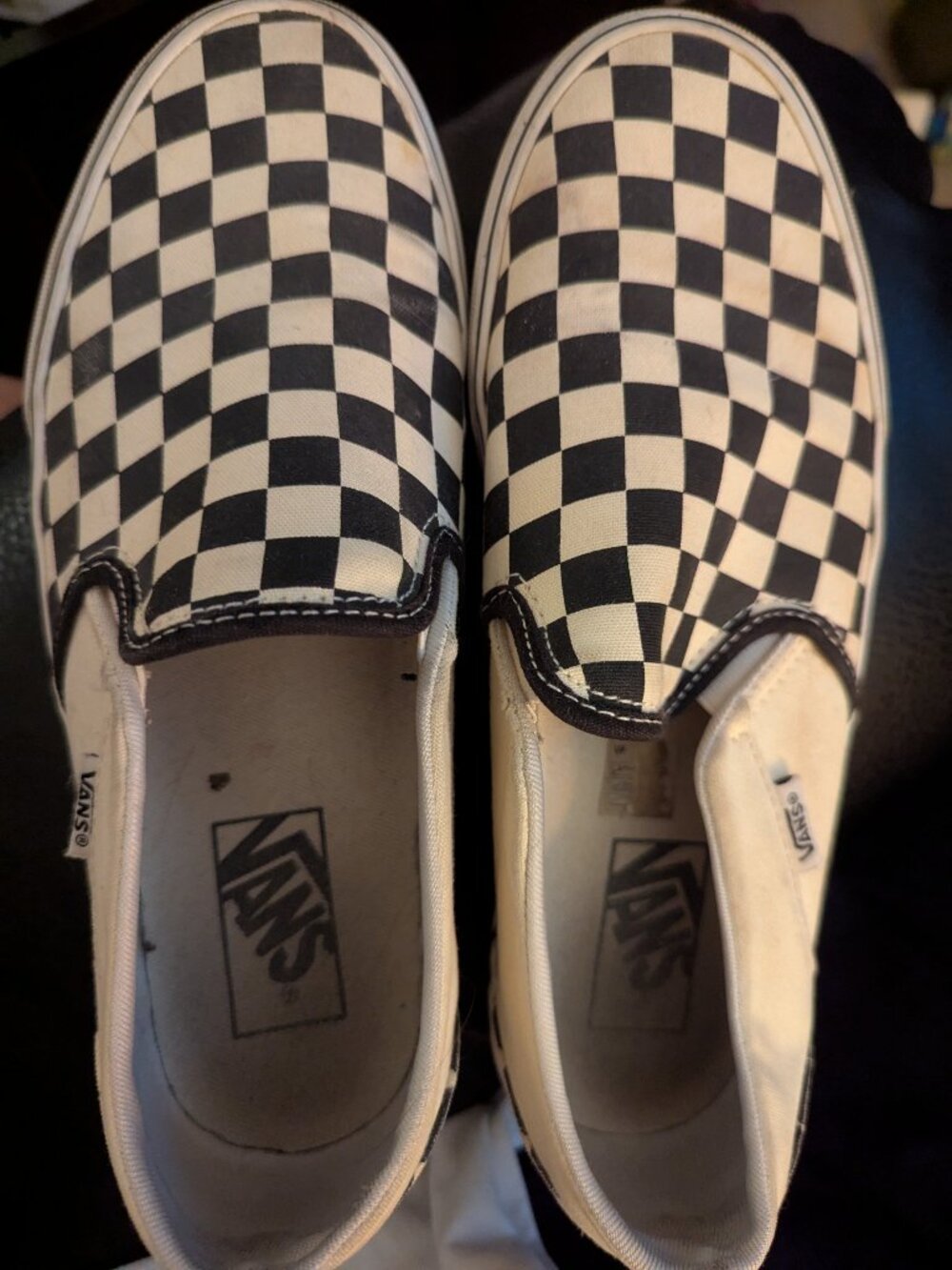 Vans Checkerboard Slip-Ons in Black and White